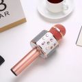 WS 858 Portable Wireless Bluetooth Microphone Rechargeable Karaoke Singing Mic for Kids and Adults, Perfect for Home and Party Use. 