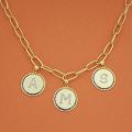 Round Coin Initial Name Necklace For Women Gold 26 Alphabet Jewelry S Rainbow Letter Necklace Collar Iniciales. 