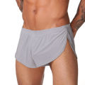 Solid Color Casual Men Elastic Waistband Split Shorts Underwear Home Sportswear. 