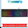 RGB Gaming Keyboard & Mouse Combo - 7 Colour Wired RGB Mouse and Keyboard Set - USB Wired Pack For PC & Laptop - Black & White. 