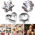 12PCS Cookie Cutters, Heart Star Circle Flower Shaped Mould Cookie Pastry Fruit Cutters, Stainless Steel Decorating Mold. 
