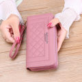 【Happytree】 PU Leather Women Wallets Long Double Zipper Coin Purses Female Brand Luxury Designer Clutch Phone Bag Carteras Para Mujer 2022. 