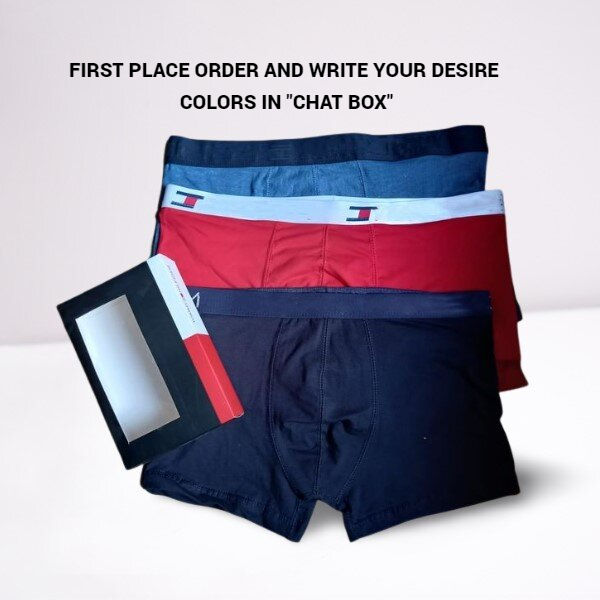 Pack of 3  Boxers for Men - High Quality Underwear in Multi Colors - Soft Cotton Stuff-
