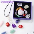 Fake Crystal Set Chakra Stones Healing Set Faux Crystal Gemstones for Positive Energy Fake Gemstone Collection. 