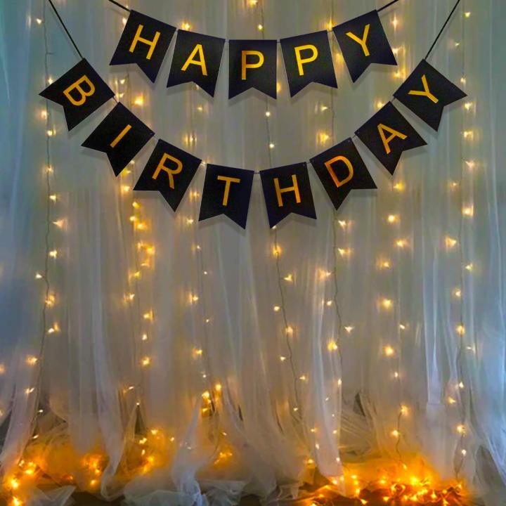 Happy Birthday Banner With Led Lights | Birthday Decorations Items