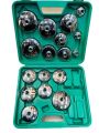 17Pcs Steel machine filter wrench filter element oil lattice spanner set machine steam protection thicken cap oil filter. 