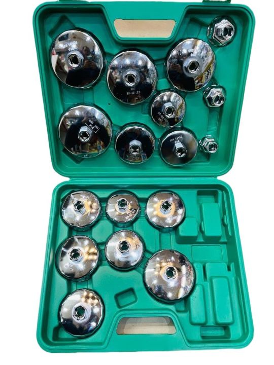 17Pcs Steel machine filter wrench filter element oil lattice spanner set machine steam protection thicken cap oil filter