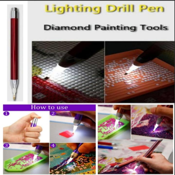 Stone Picker Tools  LED Flash light Dotting Tool Plate with Glue Cube for Epoxy Resin Diamonds Rhinestone Picker for Art Craft Nail Art jewelry