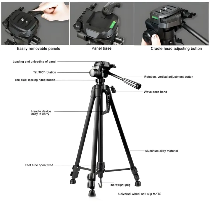 T-3520%20Multi-Functional%20Professional%20Portable%20Tripod%20Stand%20For%20Mobile%20Phones,%20DSLR%20Cameras%20And%20Video%20Camcorders%20-%20Image%203