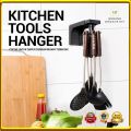 6 Hooks Kitchen 360° Rotating Hook Storage Rack Rotating Cooking Utensils Holder Hanging Cabinet Kitchen Tool Towel Spoon Pan Pot Organizer. 