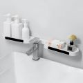 Storage Rack Rotatable Punch-free Bathroom Revolving Rack Wall-mounted Toilet Washstand Kitchen Wall Rack Bathroom Storage. 