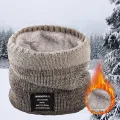 ZEBF-Winter Scarf for Men Fleece Ring Bandana Knitted Warm Solid Scarf Women Neck Warmer Thick Cashmere Hot Handkerchief Ski Mask. 
