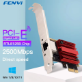 FENVI 2.5G PCI-E To RJ45 Network Card RTL8125B Chip 100/1000Mbps 2.5Gbps Ethernet Wired LAN Controller Adapter For Win7/8/10/11. 