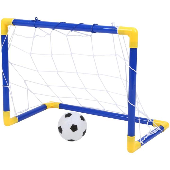 FLYEER Indoor Mini Folding Football Soccer Ball Goal Post Net Set+Pump Kids Sport Outdoor Home Game Toy Child Birthday Gift Plastic