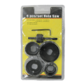 Hole Saw Cutter 6 Pc Set with Circular Round Drill Bit Carbon Steel Hole Saw Cutter Set Cut Holes In False Ceiling For LED Lights Fans Round Shape Hole Saws. 