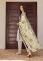 Women Light Yellow Printed Lawn 3 Piece Suit Set Straight Kurta with Straight Trouser & Dupatta. 