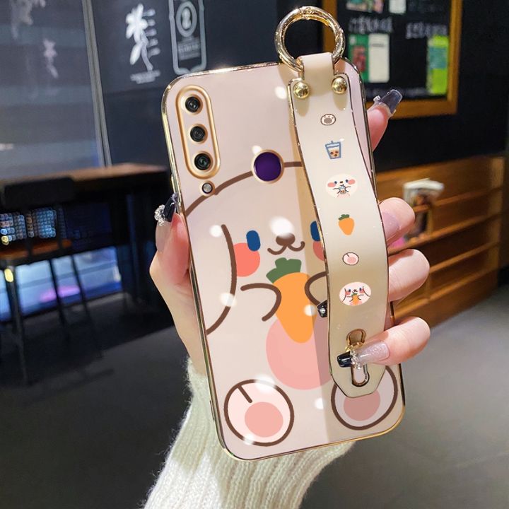 chenyyka%20For%20Huawei%20Y6P%20Case%20With%20Wristband%20New%20Design%20Square%20Edge%20Phone%20Case%20Cute%20Line%20Rabbit%20Pattern%20Shockproof%20Plating%20Silicone%20Casing%20Full%20Cover%20SoftCase%20Protection%20Cases%20Girl%20Women%20-%20Image%202