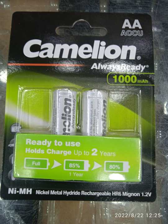 Camelion%201.2V%20AA%201000mAh%20Rechargeable%20Ni-MH%20battery%20-%20Image%202