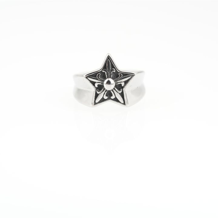 Wholesale Men Stainless Steel Chromehearts Ring Royal Five Star Rings