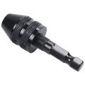 JOUYI 2X 0.3-3.6mm Keyless Drill Chuck Screwdriver Impact Driver Adaptor 1/4inch Drill Black. 