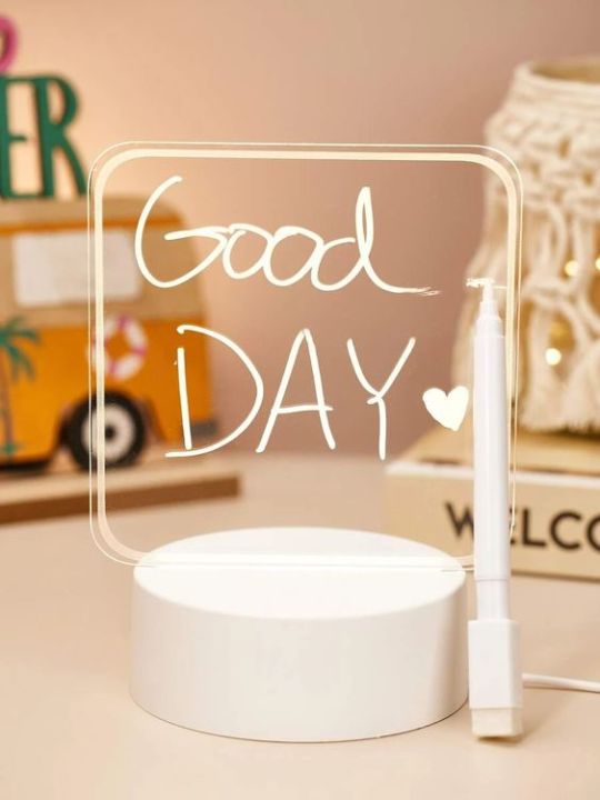 LED Night Light Note pad, Message pad With Pen USB Power Decor Night Lamp Gift For Children Girlfriend Decorative Night Lamp