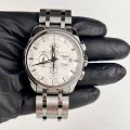 Tisot 1853 watch with date chain wrist silver white watch | watches tisot watch. 