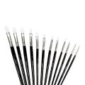 Artist brush 12pcs Drawing Paint Painting Brush Set Wooden Flat- sizes 1 to 12#. 