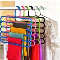 Techmanistan Random Color - 5 Layers Plastic Hanger, Wardrobe Space Saving, Multifunctional Hanger. 