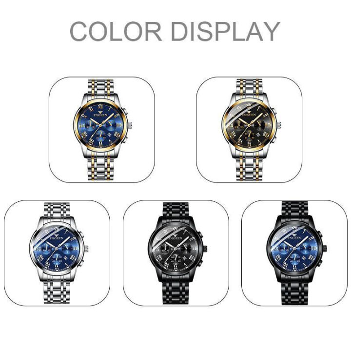 Fngeen%20Men's%20Fashion%20Steel%20Belt%20Quartz%20Calendar%20Luminous%20Casual%20Waterproof%20Watch%20-%20Image%205