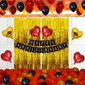 Happy Anniversary Decoration Items with Foil Curtain Banner, Balloons, Set for 1st, 5Th,25th Party Room Decoration Combo Set/Couple Wedding,Marriage Celebration. 