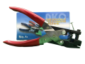 Ibico Slot Punch Plier Tool (Red) - 15x3mm Hole Punch for PVC ID Cards, Precise Handheld Tool with Side Guide, Comfortable 7x3x0.7 Inch Size. 