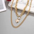 Zovoli Punk Big Link Chain Necklaces Choker For Steampunk Multi Layered Star Lock Pendant Necklace Statement Jewelry. 