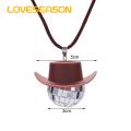 Loveseason Cowboy Hat Ornament Shiny Car Rear View Mirror Hanging Cowgirl Hat Disco Ball. 