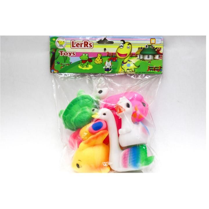 Water Aminal Set Toy 6 PCs packed in OPP Bag Made of Rubber LerRs Toys Zimuya Brand