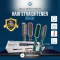 2-in-1 Hair Straightener Brush for Women | Ceramic Hot Comb with Fast Heating & Auto Shutoff | Anti-Scald Hair Styling Brush. 