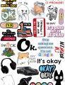 Funny I'm Okay Sarcastic Sticker Pack of 25 Aesthetic Mood Decals for Laptops, Journals & Mobile Covers Relatable Student & Office Humor sticker 2inchx3inch each sticker size Sarcastic laptop stickers Relatable mood decals Aesthetic black & white sticker. 