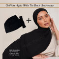 Hijab Throne – Premium Chiffon Hijab with Tie Back Under Cap Set - Super Soft & Quality Hijabs for Women - 50+ Shades Available. 