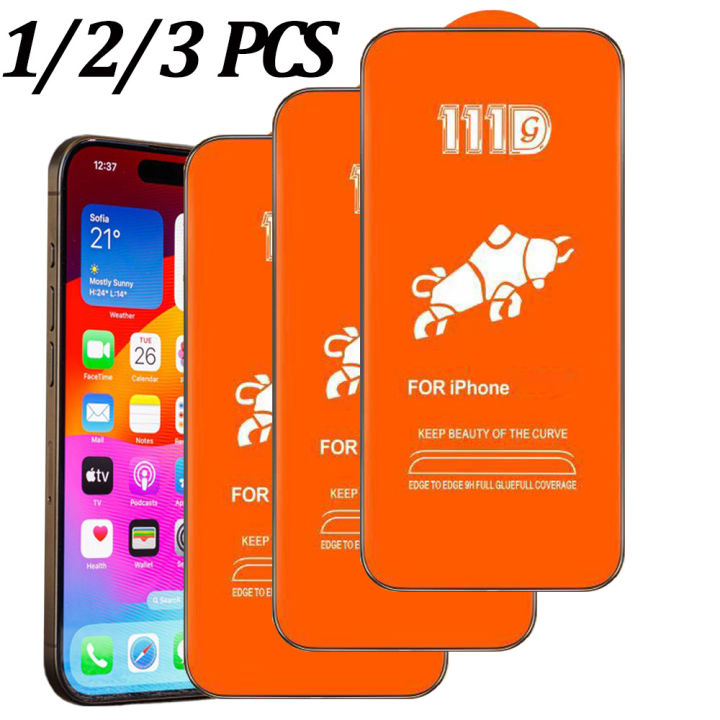 111D Tempered Glass For iPhone 15 Pro Max Screen Protector Film iPhone 15 14 13 Pro Max Pelicula iPhone15 12 11 mica iPhone 15cosplay