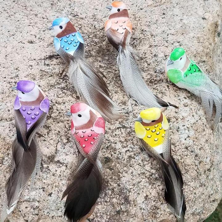4-Pieces Small Artificial Bird Foam Birds Home Decor