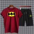 BATMAN printed Fabric T-Shirt & Short for Summer Elegant Suits Gym Track Suit T shirts shorts Casual Wear for Men/Girls/Women. 