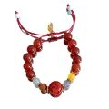 [ New ] Bracelet Dragon Scale Texture Agate Beads Nine Purple Fire Transfer Beads Bracelet New Chinese Country Trendy Men and Women Adjustable Bracelet. 