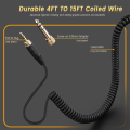 Replacement Spring Coiled 6.35mm Cable Cord For Pioneer DJ HDJ-X5 HDJ-X5BT HDJ-X7 HDJ-S7 HDJ-CX HDJ-Cue1 HDJ-Cue1BT Headphones. 
