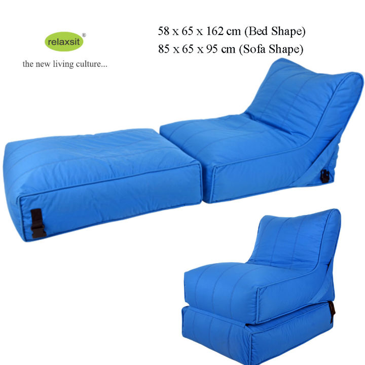 Relaxsit Wallow Bean Bag Bed Chair Multipurpose Water Repellant Flip out Sofa bed Polyester Bean Bag -  Living Room Furntiure Beanbag