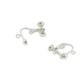 Earring Clip Hook Twelve Adjustable Screw Clips for Making Jewelry-Silver. 