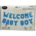 WELCOME BABY BOY FOIL BALLOON SET - PACK OF 14 FOIL BALLOONS - BLUE COLOR FOIL BALLOONS - 16 INCH SIZE FOIL BALLOONS. 