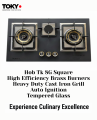 TOKYO TK-8G Premium Gas Hob with High-Performance Brass Burners, Mate Black Tempered Glass & Auto Ignition (NG/LPG) – 1 Year Warranty. 