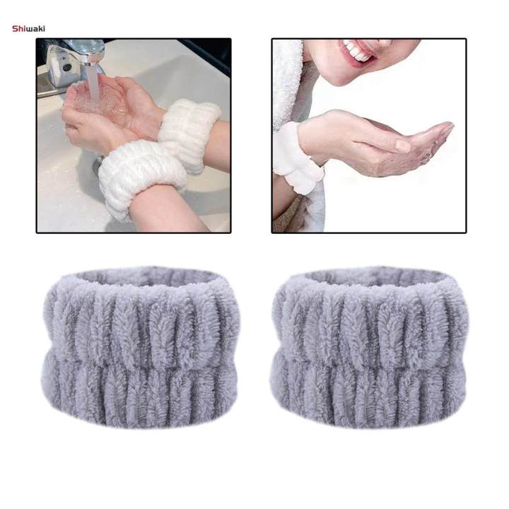 1 Pair Washing Face Wrist Band Strap, Microfiber Wrist Towel Hair Band, Washable Soft, Skin Friendly and Durable