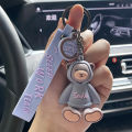 Personality hooded sweatshirt bear doll keychain cartoon cute car keychain creative gift wholesale keyring. 