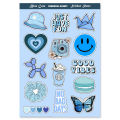 New Colorful Aesthetic Sticker Sheet for Journal - UNCUT Stickers for scrapbook - Aesthetic themed sticker pack. 