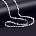 Imported Rope Shaped Italian Style Silver Chain For Men and Boys. 